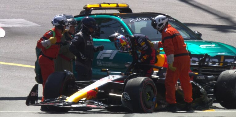 Out Sergio Pérez con accidente en la Q1 de la clasificación del GP de Mónaco